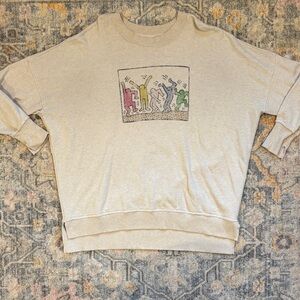 Aerie oversized, graphic sweatshirt with Keith Haring print